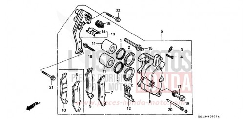 ETRIER DE FREIN AVANT (2) XR250RM de 1991